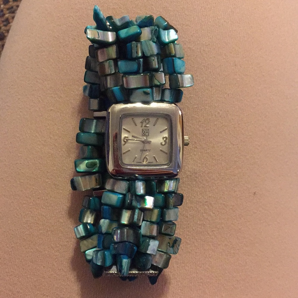 New York and Company turquoise and silver watch